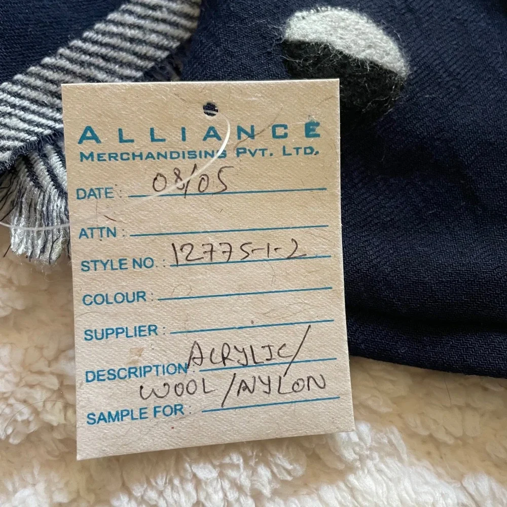 Alliance Merchandising Navy Blue Acrylic Wool‎ Nylon Dot Scarf